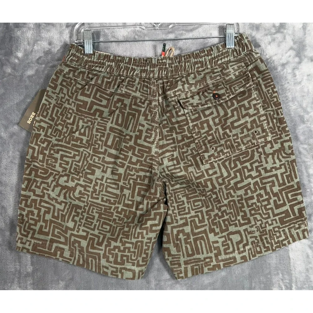 Howler Brothers Bros Pressure Drop Corduroy Shorts Mens 32 New Green Snake Maze